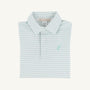 Long Sleeve Prim & Proper Polo & Onesie - Old Greenwich Green Stripe with Tonal Stork