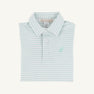 Long Sleeve Prim & Proper Polo & Onesie - Old Greenwich Green Stripe with Tonal Stork