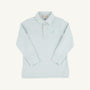 Long Sleeve Prim & Proper Polo & Onesie - Old Greenwich Green Stripe with Tonal Stork