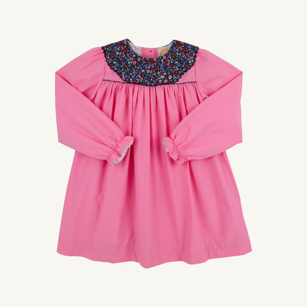 Long Sleeve Mary Dal Dress - Hamptons Hot Pink with Fairfax Farm Floral