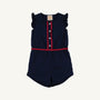 Marion Rose Romper - Nantucket Navy with Richmond Red