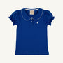 Maude's Peter Pan Collar Polo Puff Sleeve - Rockefeller Royal with Worth Avenue White