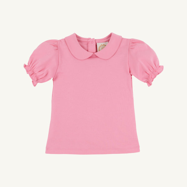 Maude's Peter Pan Collar Shirt & Onesie (Short Sleeve Pima) - Hamptons Hot Pink