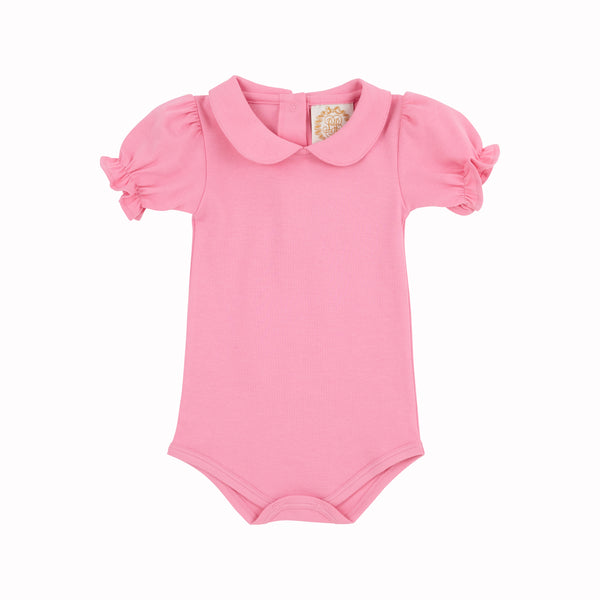 Maude's Peter Pan Collar Shirt & Onesie (Short Sleeve Pima) - Hamptons Hot Pink