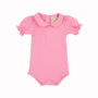 Maude's Peter Pan Collar Shirt & Onesie (Short Sleeve Pima) - Hamptons Hot Pink