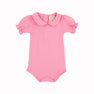 Maude's Peter Pan Collar Shirt & Onesie (Short Sleeve Pima) - Hamptons Hot Pink