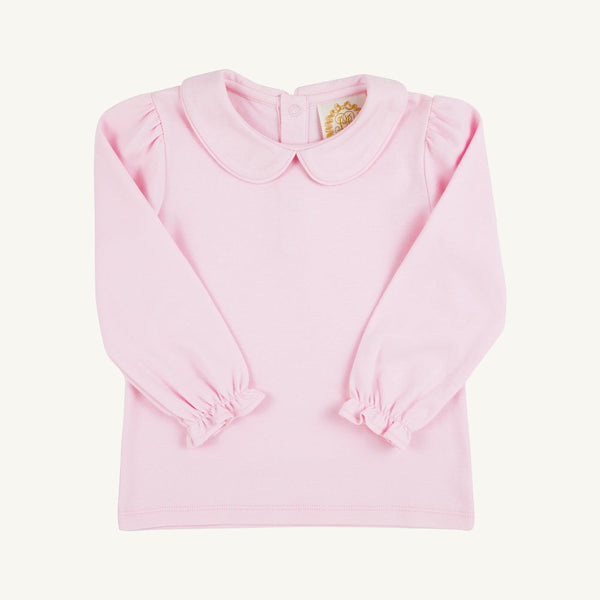 Maude's Peter Pan Collar Shirt & Onesie (Long Sleeve Pima) - Palm Beach Pink