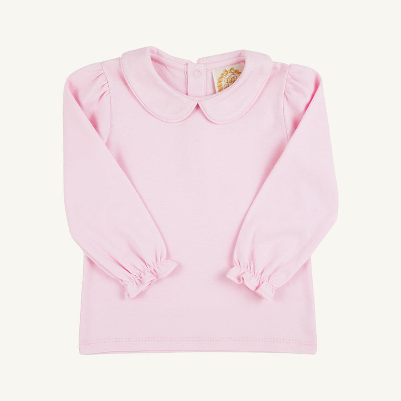 Maude's Peter Pan Collar Shirt & Onesie (Long Sleeve Pima) - Palm Beach Pink