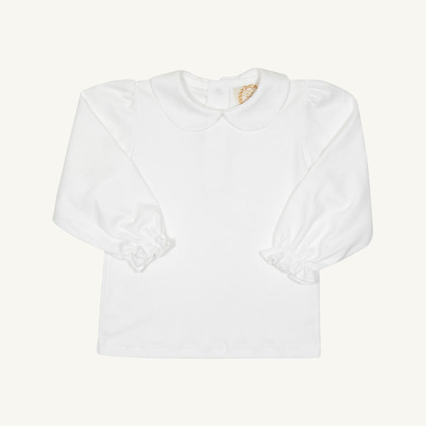 Maude's Peter Pan Collar Shirt & Onesie (Long Sleeve Pima) - Worth Avenue White