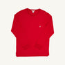Long Sleeve Carter Crewneck (Men) - Richmond Red with Worth Avenue White Stork