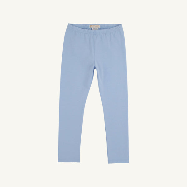 The Beaufort Bonnet Company Mitzy Sue Slacks in Beale Street Blue, featuring a light blue color and an elastic waistband, are shown full-length and laid flat on a white background.
