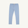 The Beaufort Bonnet Company Mitzy Sue Slacks in Beale Street Blue, featuring a light blue color and an elastic waistband, are shown full-length and laid flat on a white background.