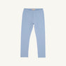 The Beaufort Bonnet Company Mitzy Sue Slacks in Beale Street Blue, featuring a light blue color and an elastic waistband, are shown full-length and laid flat on a white background.