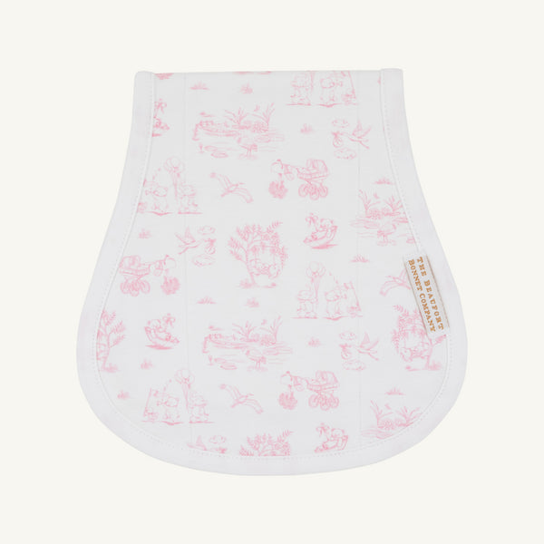 Oopsie Daisy Burp Cloth - Sir Proper's Sweet Arrival (Hamptons Hot Pink) with Worth Avenue White