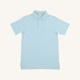 Prim & Proper Polo - Brookline Blue Stripe with Worth Avenue White Stork