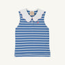 Paige's Playful Polo - Barbados Blue Stripe with Worth Avenue White & Winter Park Pink Stork