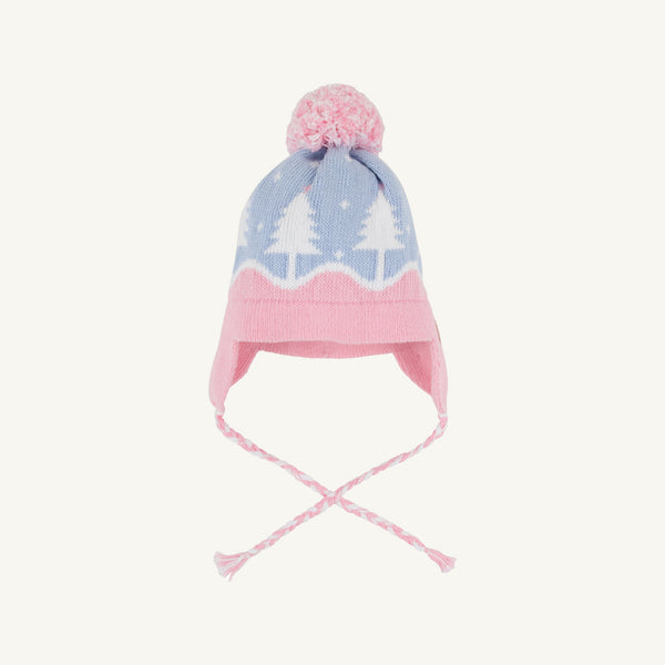 Parrish Pom Pom Hat - Beale Street Blue and Hamptons Hot Pink with Trees