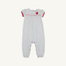 Penny's Playsuit - Nantucket Navy Microdot with Richmond Red and Apple Applique