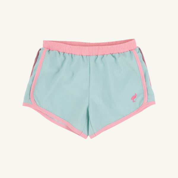 Prepletic™ Shimmy Shake Shorts - Old Greenwich Green with Sandpearl Pink & Sandpearl Pink Stork