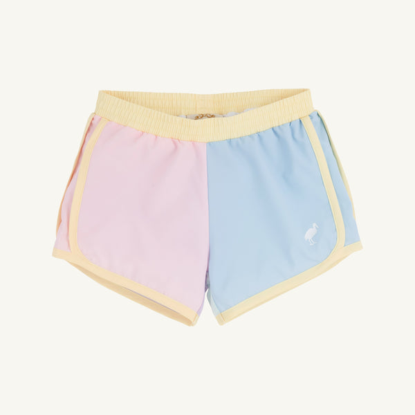 Prepletic™ Shimmy Shake Shorts - Palm Beach Pink, Beale Street Blue, Sea Island Seafoam, Lauderdale Lavender & Bellport Butter Yellow with Worth Avenue White Stork