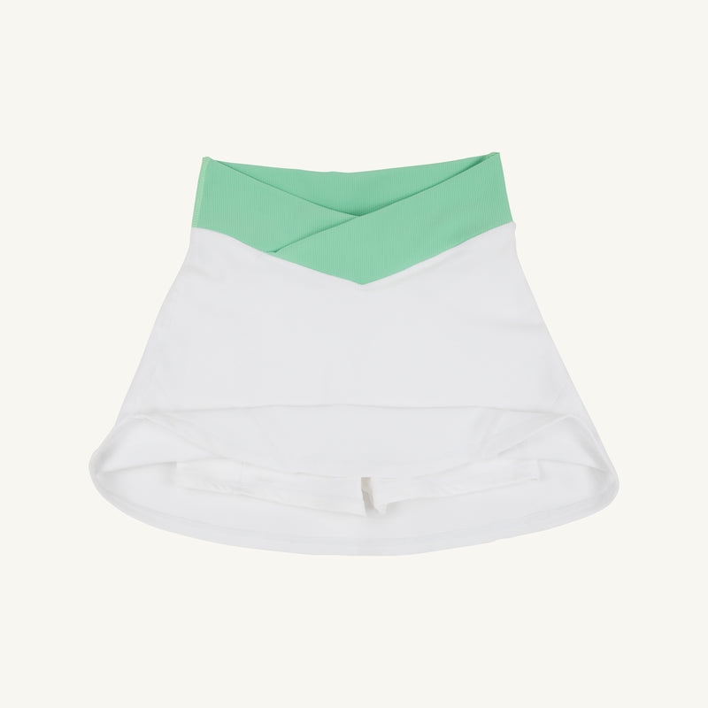 Prepletic™ Katey Cross Skort - Worth Avenue White with Grace Bay Green