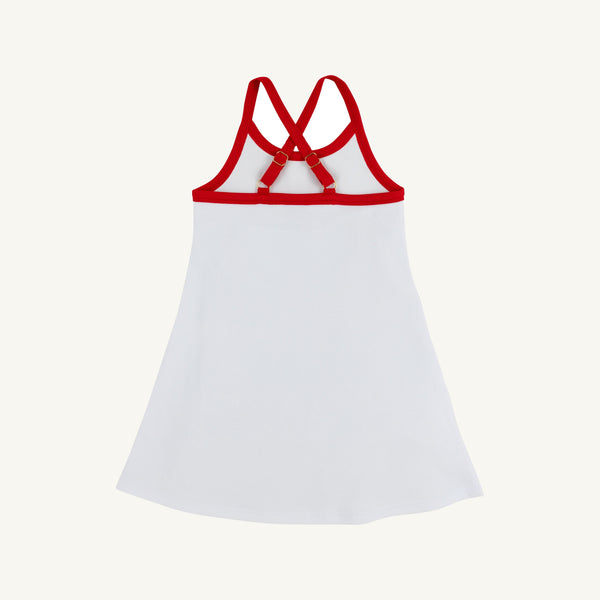 Prepletic™ Little Miss Tennis Dress - Worth Avenue White with Richmond Red and Nantucket Navy Stork