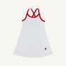 Prepletic™ Little Miss Tennis Dress - Worth Avenue White with Richmond Red and Nantucket Navy Stork
