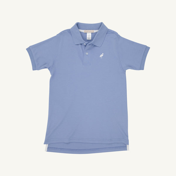 Prim & Proper Polo & Onesie - Park City Periwinkle with Worth Avenue White Stork