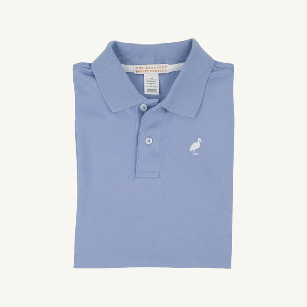 Prim & Proper Polo & Onesie - Park City Periwinkle with Worth Avenue White Stork