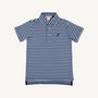 Prim & Proper Polo & Onesie - Sumner County Stripe (Barbados Blue) with Nantucket Navy Stork