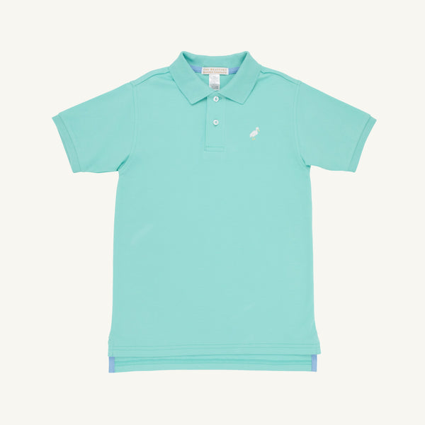 Prim & Proper Polo & Onesie - Turks Teal with Multicolor Stork