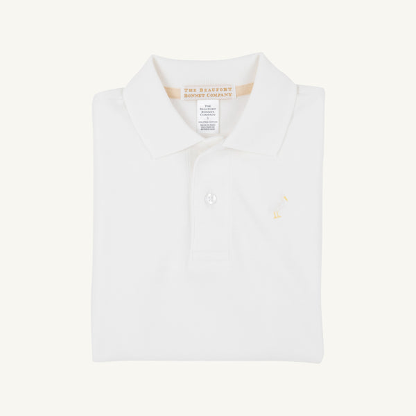 Prim & Proper Polo & Onesie - Worth Avenue White with Multicolor Stork