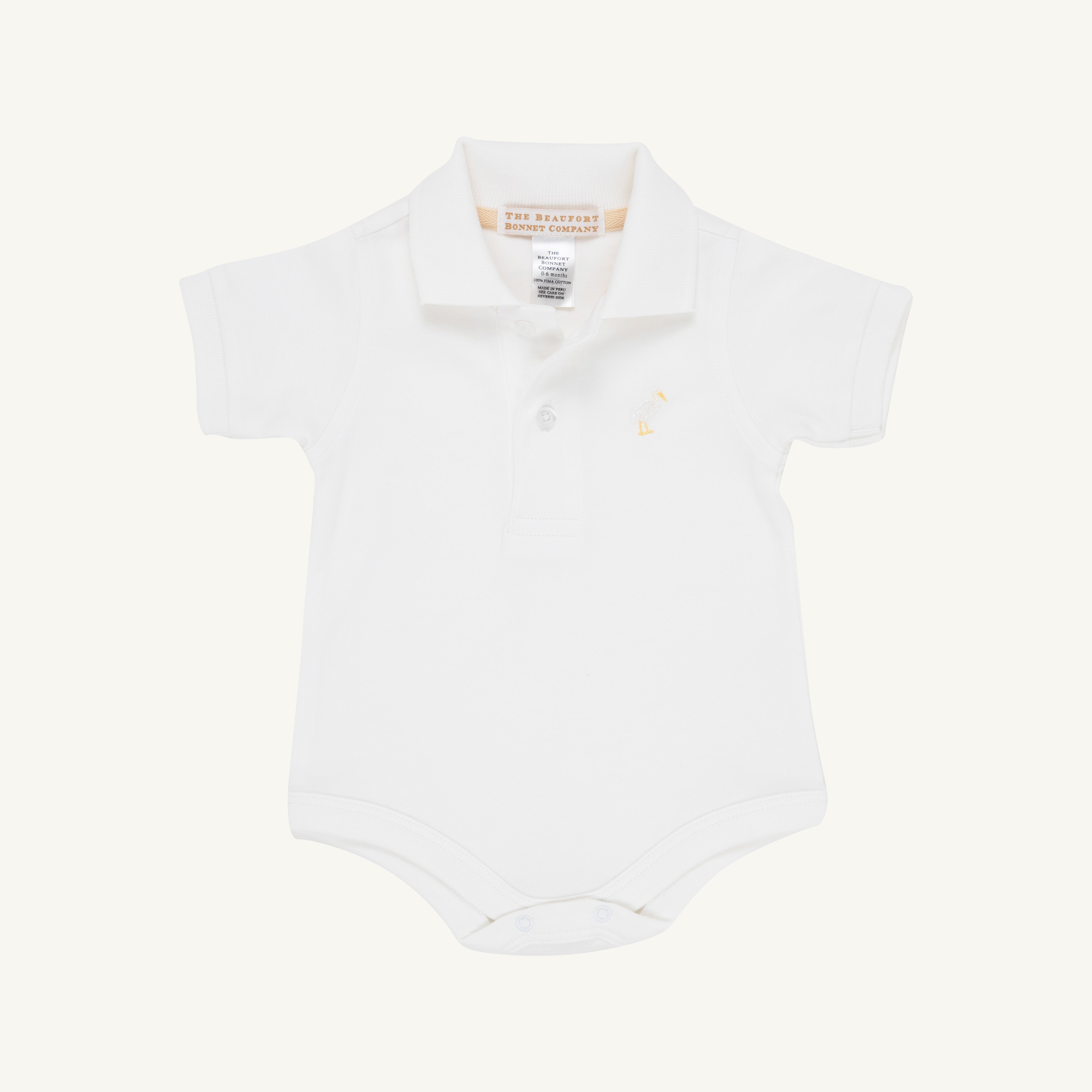 Prim & Proper Polo & Onesie - Worth Avenue White with Multicolor Stork