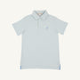Prim & Proper Polo & Onesie - Old Greenwich Green Stripe with Sarasota Sky Stork