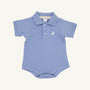Prim & Proper Polo & Onesie - Park City Periwinkle with Worth Avenue White Stork