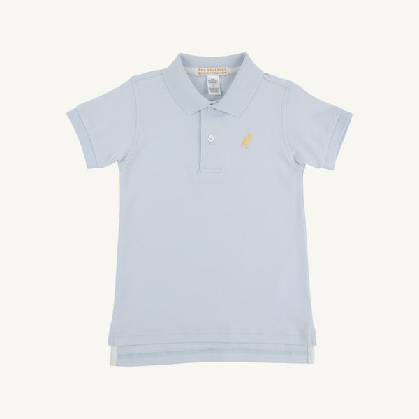 Prim & Proper Polo & Onesie - Bardstown Blue with Bellport Butter Yellow Stork