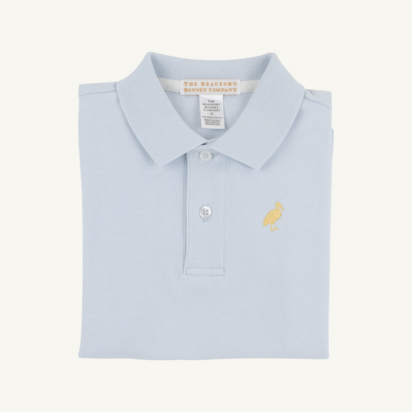 Prim & Proper Polo & Onesie - Bardstown Blue with Bellport Butter Yellow Stork