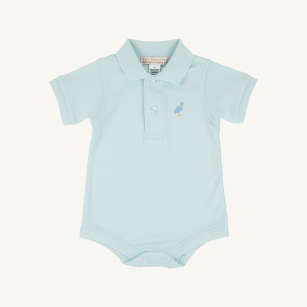 Prim & Proper Polo - Sea Island Seafoam with Beale Street Blue Multicolor Stork