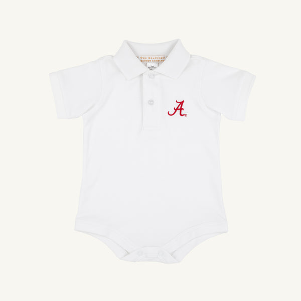 Alabama Prim & Proper Polo & Onesie - Worth Avenue White