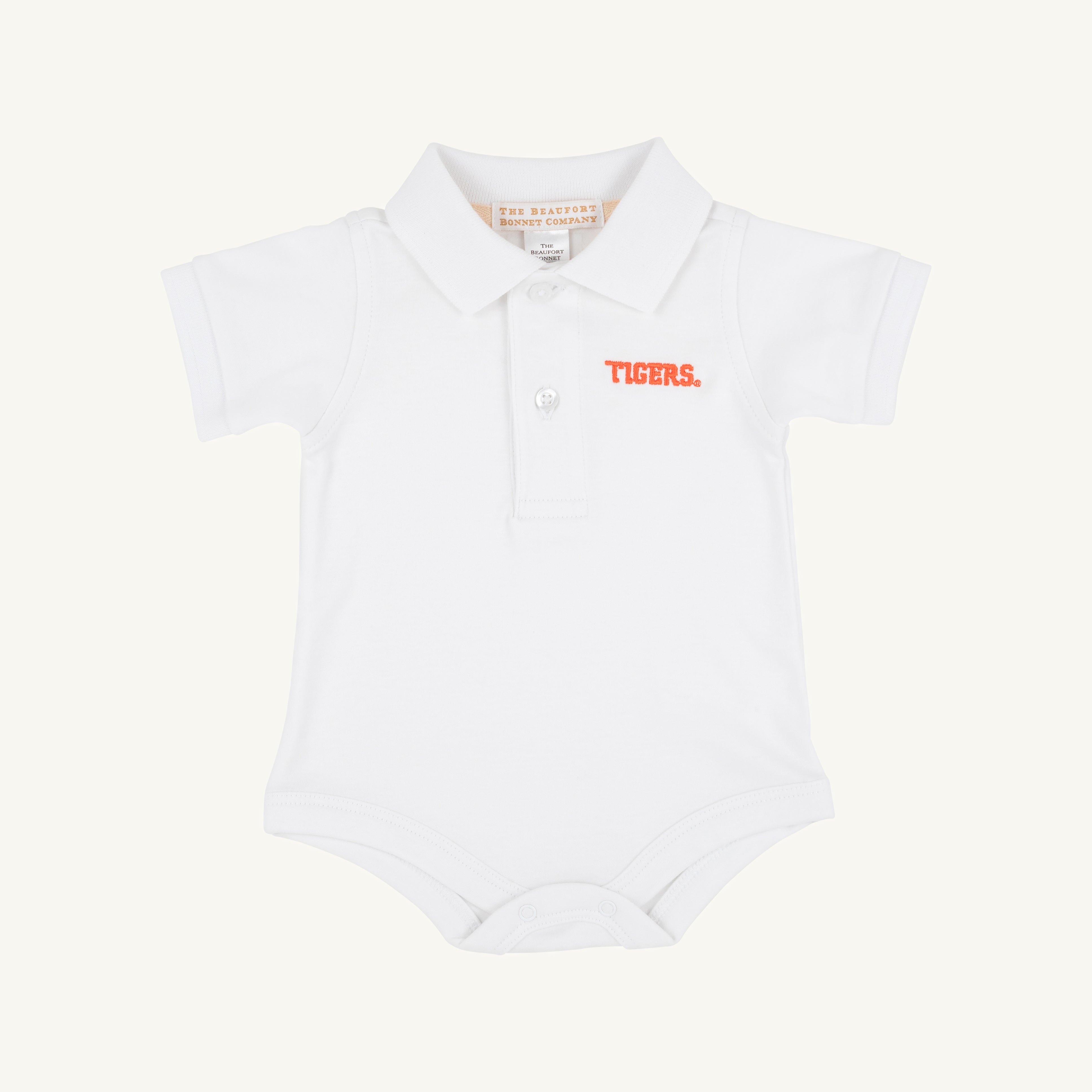 Clemson Prim & Proper Polo & Onesie - Worth Avenue White