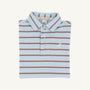 Prim & Proper Polo & Onesie - Buckhead Blue, Palmetto Peal, & Gray Bay Brown Stripe with Palmetto Pearl Stork