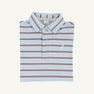 Prim & Proper Polo & Onesie - Buckhead Blue, Palmetto Peal, & Gray Bay Brown Stripe with Palmetto Pearl Stork