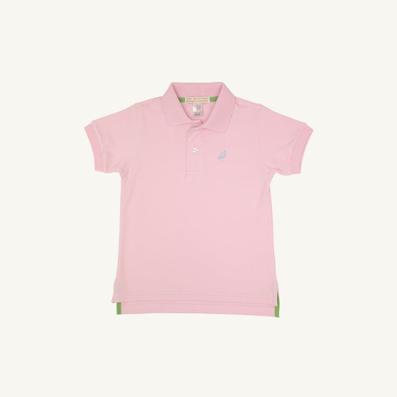 Prim & Proper Polo - Palm Beach Pink with Buckhead Blue Stork