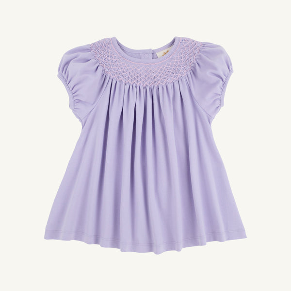 Puff Sleeve Bettye Sue Smocked Top - Lauderdale Lavender with Palm Beach Pink Smocking