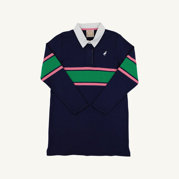Rollin's Rugby Dress - Nantucket Navy with Hamptons Hot Pink & Kiawah Kelly Green