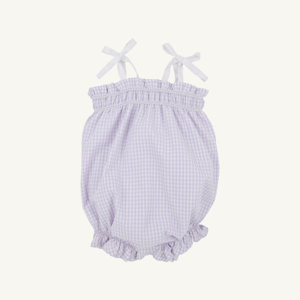 Rosey Romper - Lauderdale Lavender Gingham with Worth Avenue White