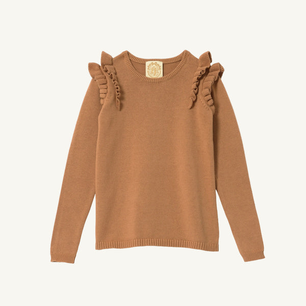 Ruehling Ruffle Sweater - Cape Elizabeth Camel
