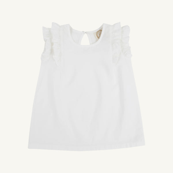 Ruehling Ruffle Top (Linen) - Worth Avenue White
