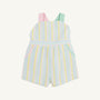 Ruthie Romper - Siesta Key Seersucker with Palm Beach Pink and Sea Island Seafoam