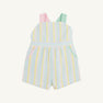 Ruthie Romper - Siesta Key Seersucker with Palm Beach Pink and Sea Island Seafoam